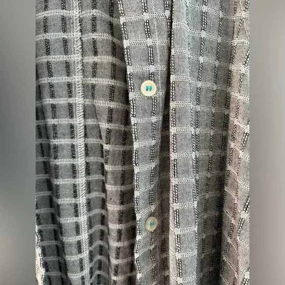 Ethereal Plaid Collared High Low sleeveless button up dress women’s size Large - Picture 3 of 12